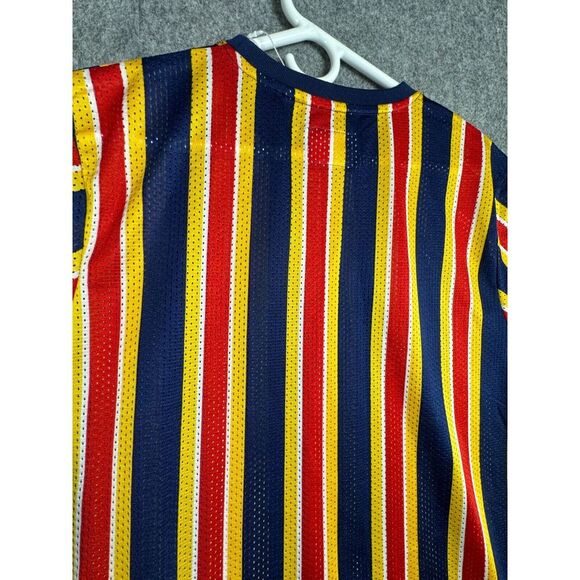 Fresh Print of Bel Air Shirt Men's Large Jersey Mesh Striped Short Sleeve NWT - Picture 3 of 7